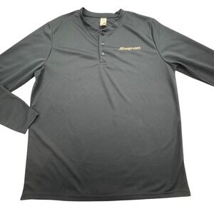 Snap-on Shirt Mens 2XL Blue Long Sleeve Henley Performance Workwear Logo Tool